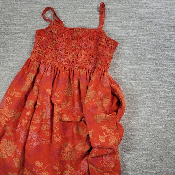 Universal Thread Dress Womens Medium Orange Smocked Top Adjustable Straps Summer - Picture 12 of 16